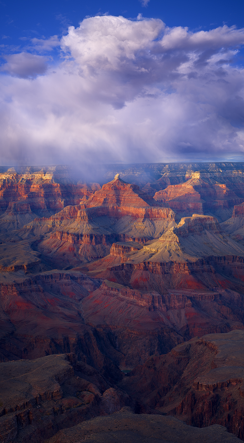 A fine art photograph of the Grand Canyon during a rain storm.