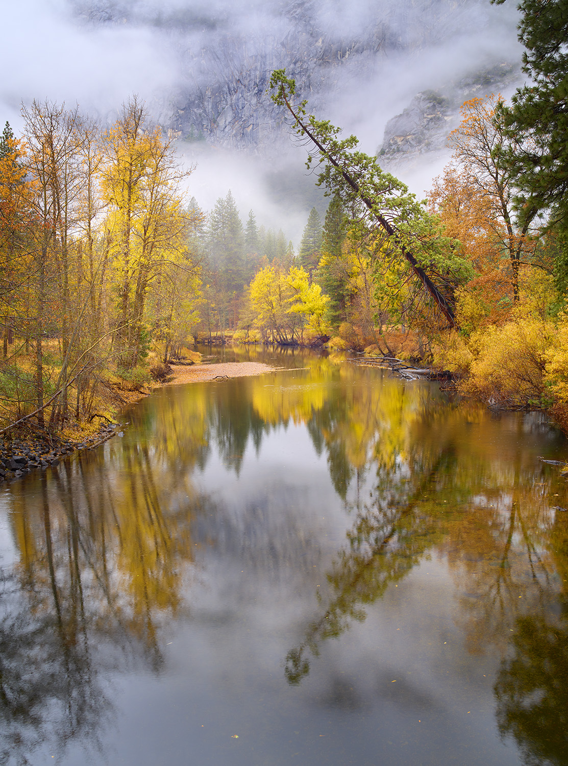 A fine art photograph of a rainy day in Yosemite Valley on an autumn day.